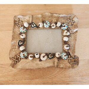 Ganz Photo Frame Leather Looking Stitched Rock Aztec Nature Masculine